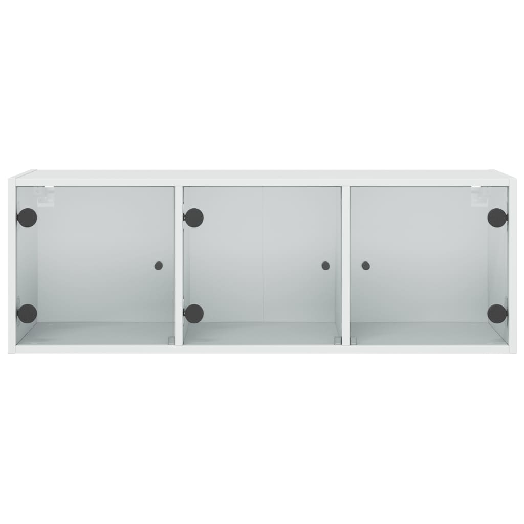 vidaXL Armário de parede c/ portas de vidro 102x37x35 cm branco