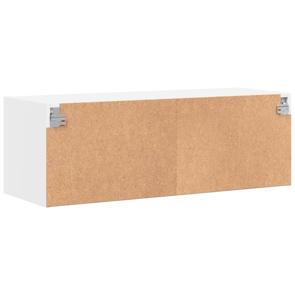 vidaXL Armário de parede c/ portas de vidro 102x37x35 cm branco