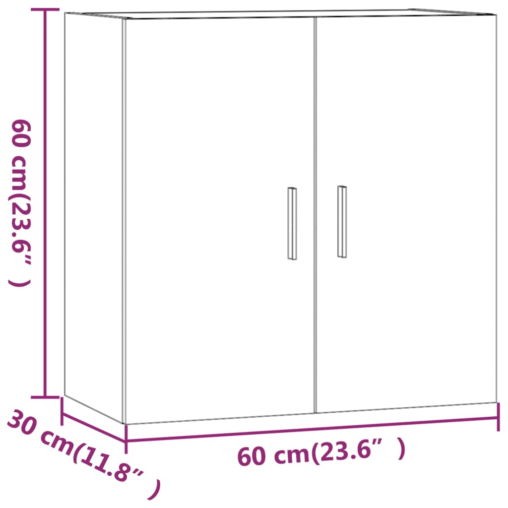 vidaXL Armário parede 60x30x60 cm derivados de madeira branco