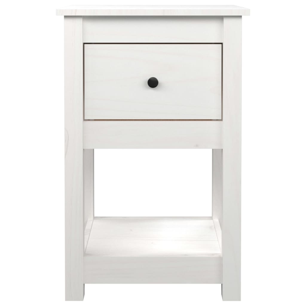 vidaXL Mesa de cabeceira 40x35x61,5 cm madeira de pinho maciça branco