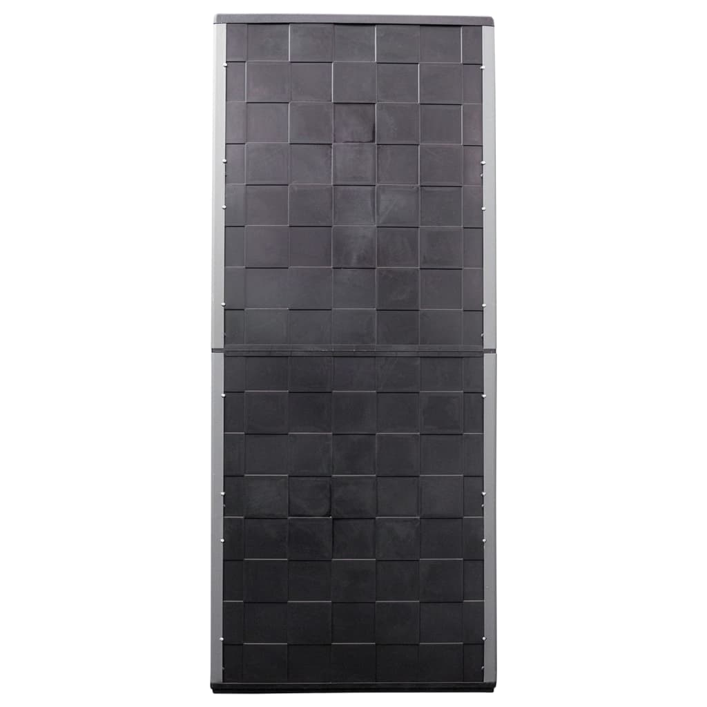 vidaXL Móvel de arrumação para jardim 68x37x163 cm PP cinzento e preto