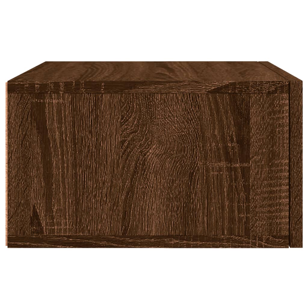 vidaXL Mesa de cabeceira de parede 35x35x20 cm cor carvalho castanho