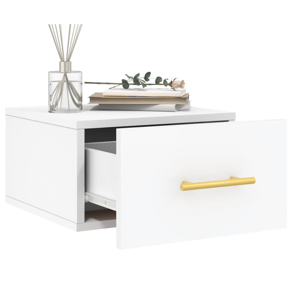 vidaXL Mesa de cabeceira montagem na parede 35x35x20 cm branco