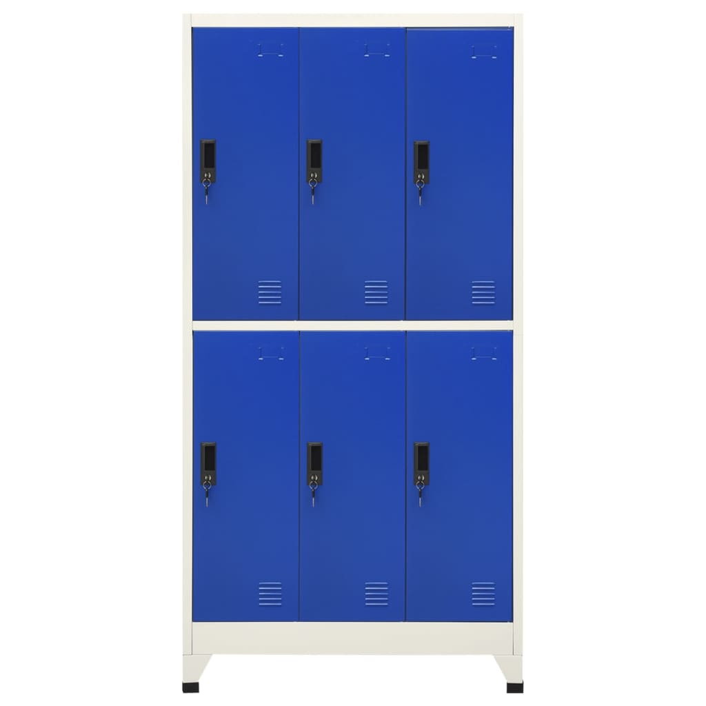 vidaXL Cacifo aço 90x45x180 cm cinzento e azul