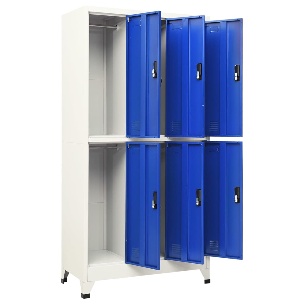 vidaXL Cacifo aço 90x45x180 cm cinzento e azul