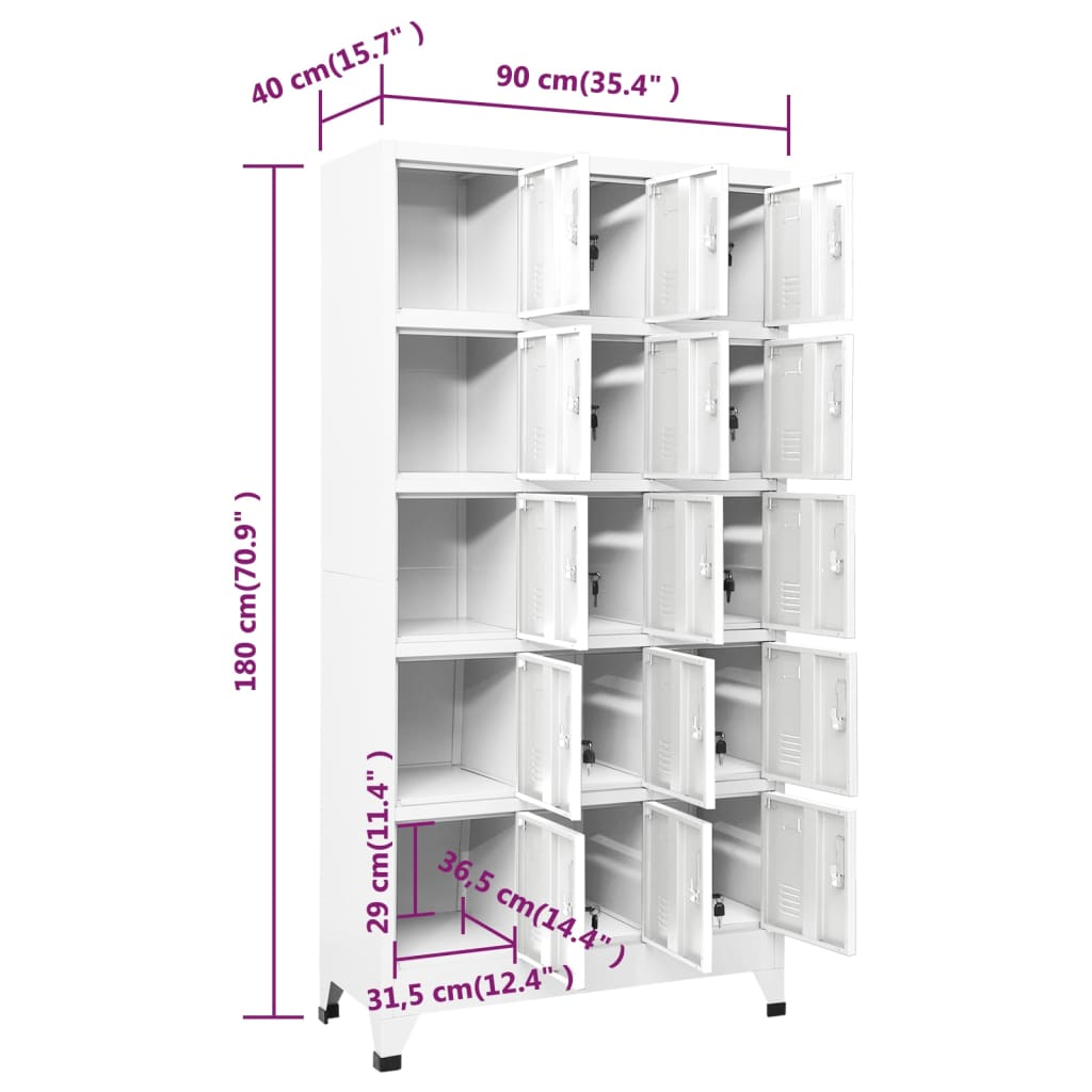 vidaXL Cacifo 90x40x180 cm aço cinzento-claro