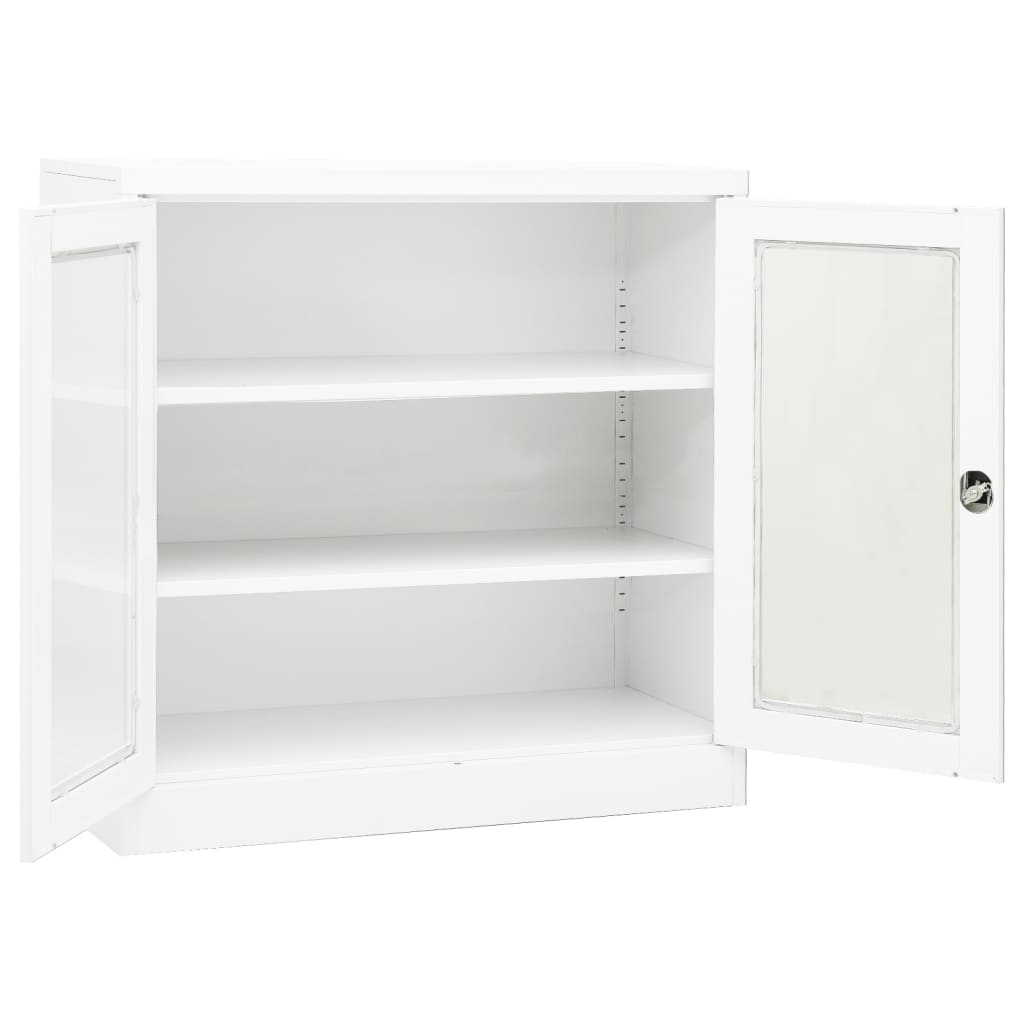 vidaXL Armário de escritório 90x40x90 cm aço branco