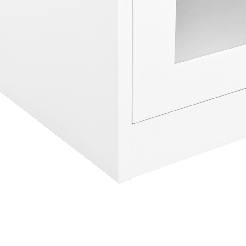 vidaXL Armário de escritório 90x40x90 cm aço branco