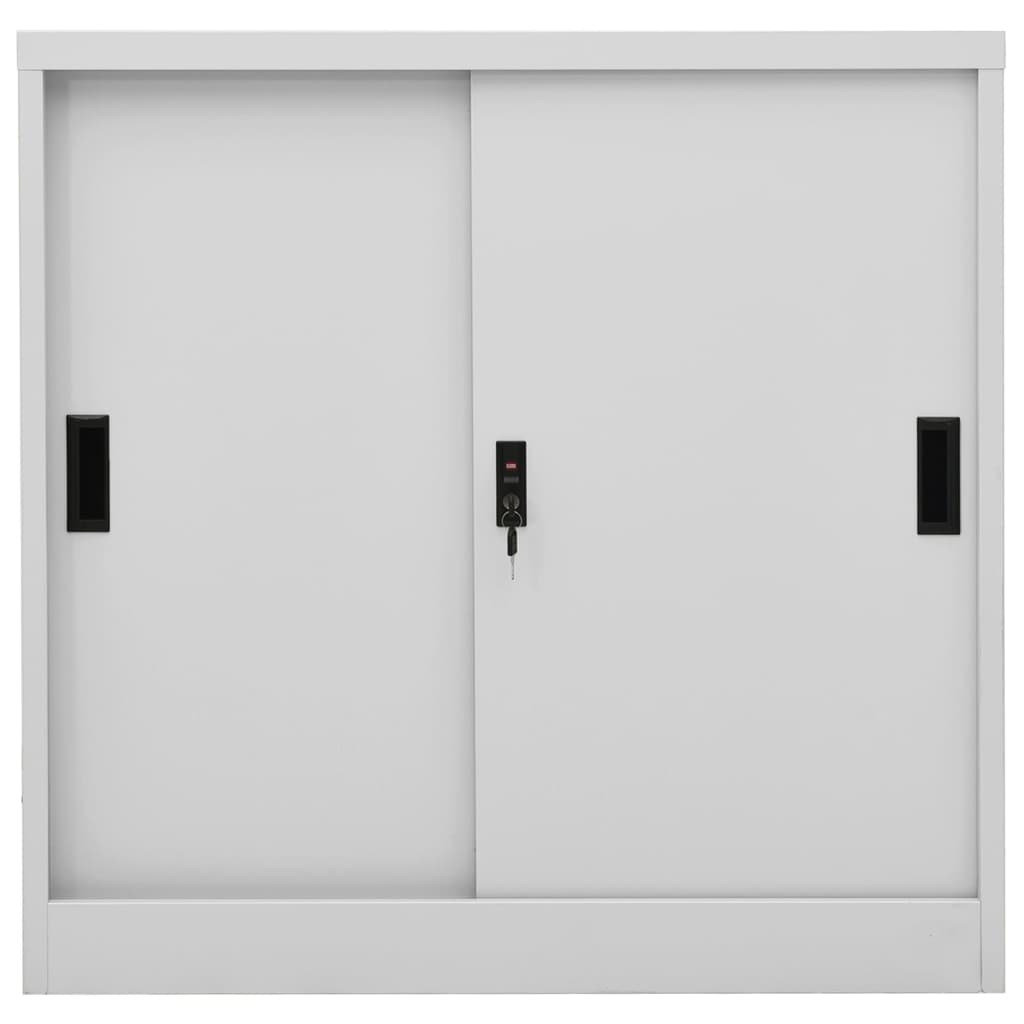 vidaXL Armário escritório porta deslizante 90x40x90 cm aço cinza-claro