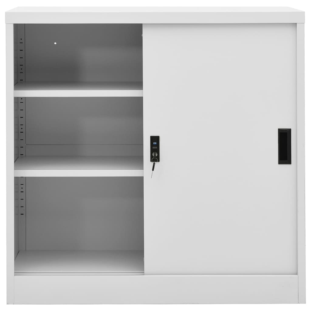 vidaXL Armário escritório porta deslizante 90x40x90 cm aço cinza-claro