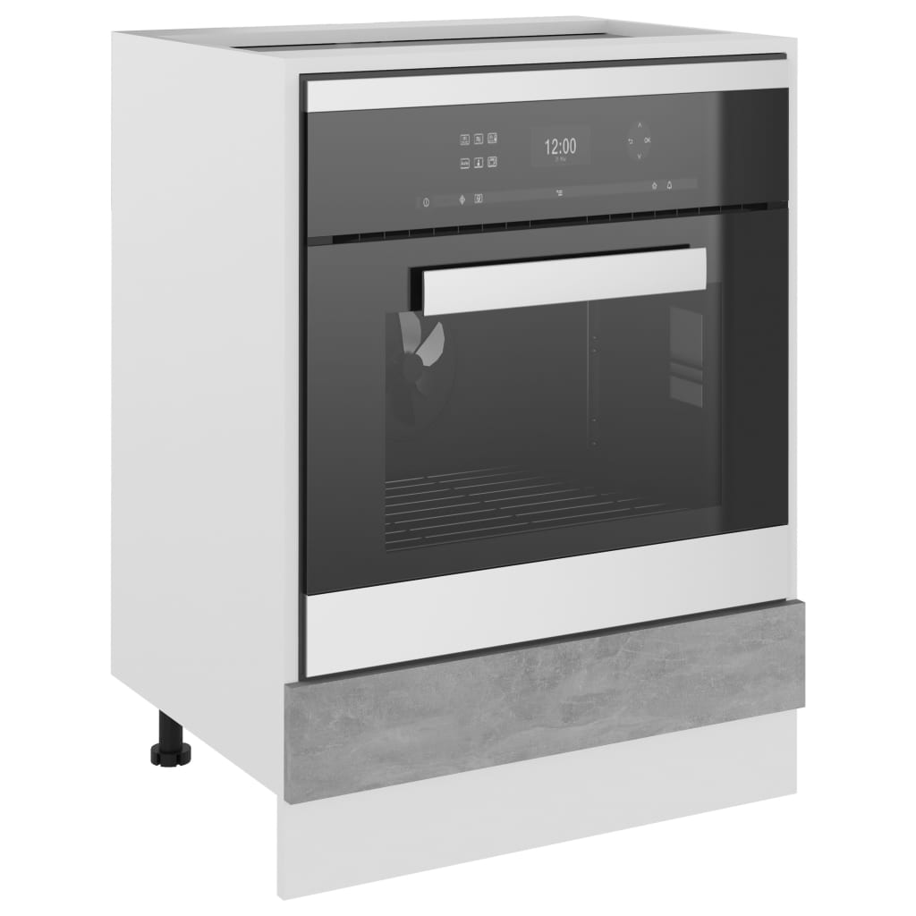 vidaXL Armário para forno 60x46x81,5 cm contraplacado cinza cimento