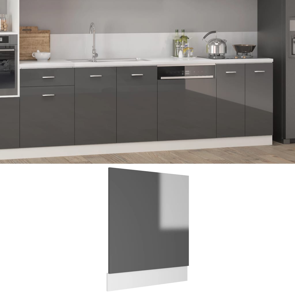 vidaXL Painel máquina de lavar louça 59,5x3x67 cm contraplacado cinza