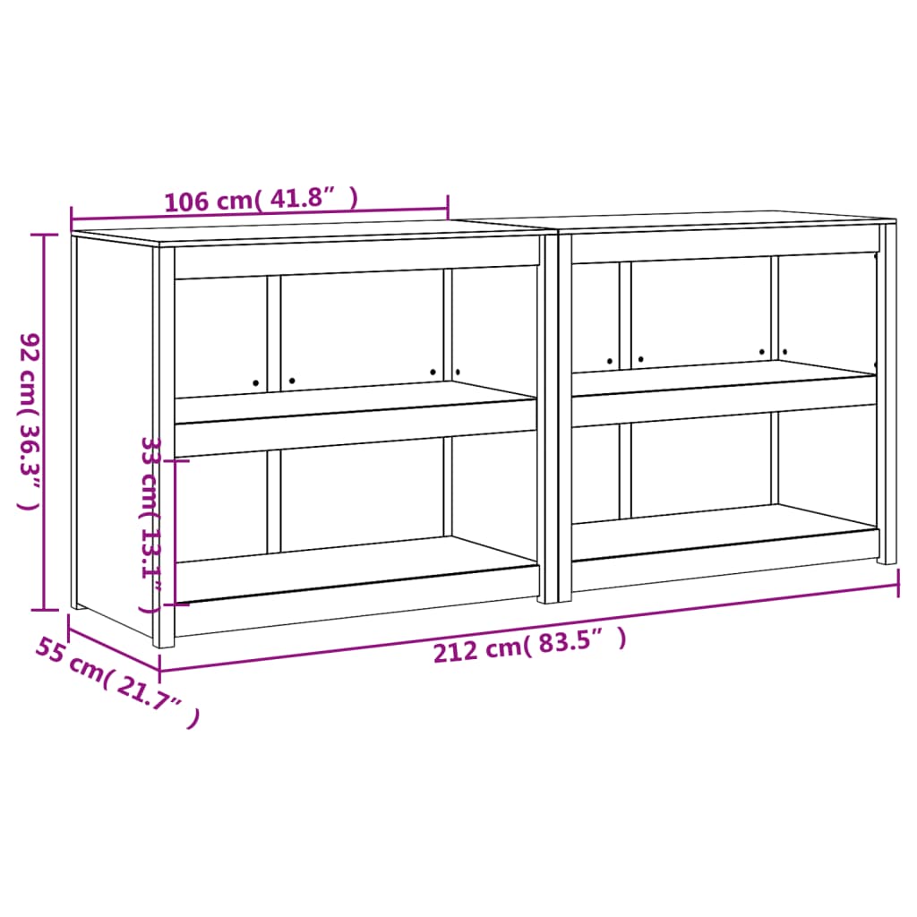 vidaXL Armários de cozinha para exterior 2 pcs pinho maciço preto