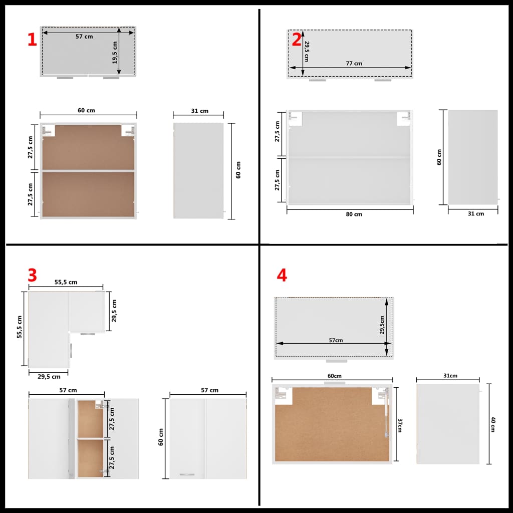 vidaXL 11 pcs conjunto armários de cozinha derivados de madeira branco