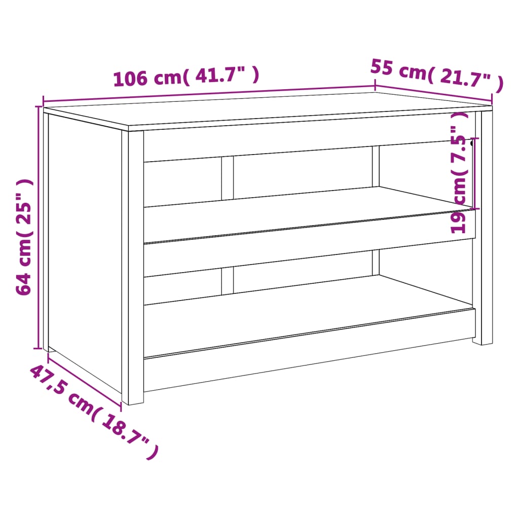 vidaXL Armário de cozinha para exterior 106x55x64 cm pinho maciço