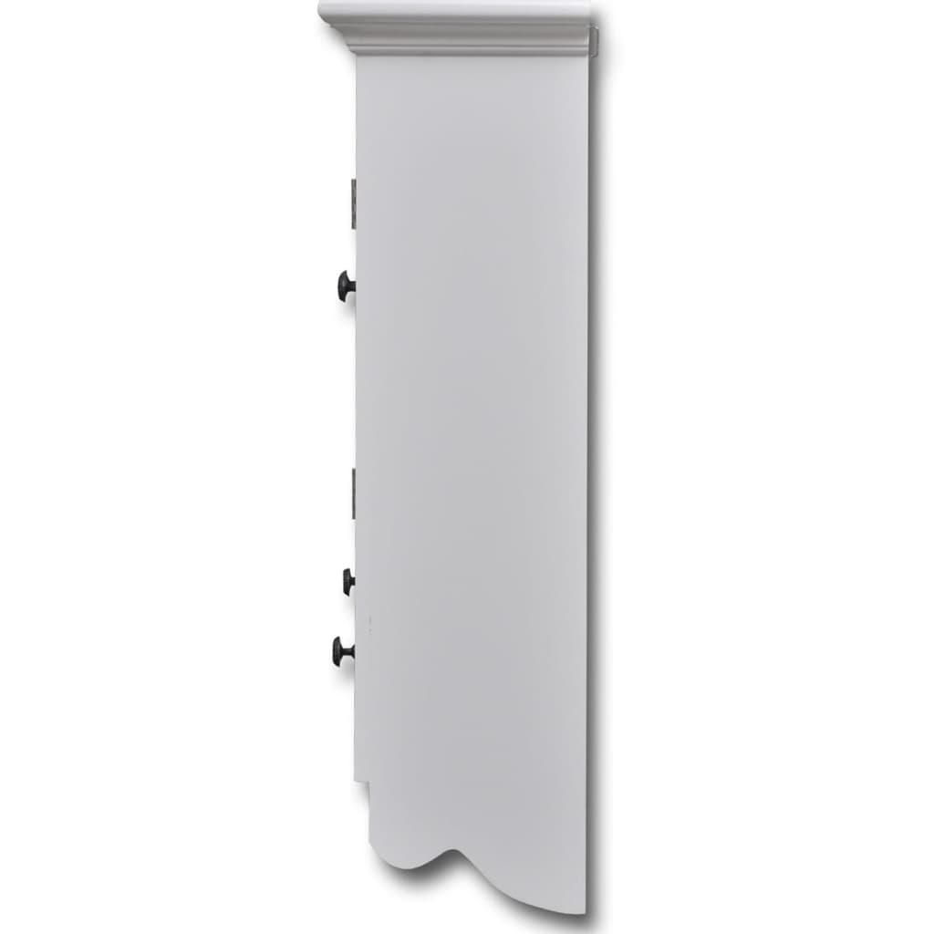 vidaXL Armário de parede para cozinha com porta de vidro branco