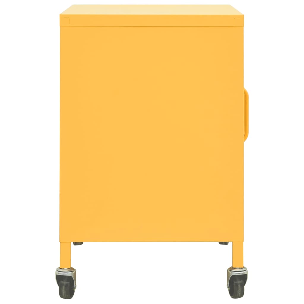 vidaXL Armário de arrumação aço 60x35x56 cm amarelo mostarda