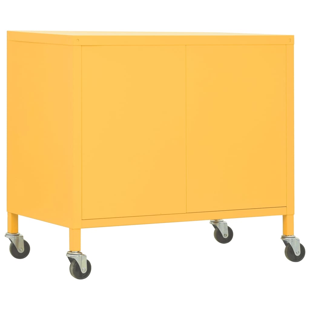 vidaXL Armário de arrumação aço 60x35x56 cm amarelo mostarda