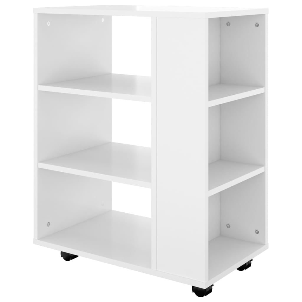 vidaXL Móvel com rodas 60x35x75 cm contraplacado branco brilhante