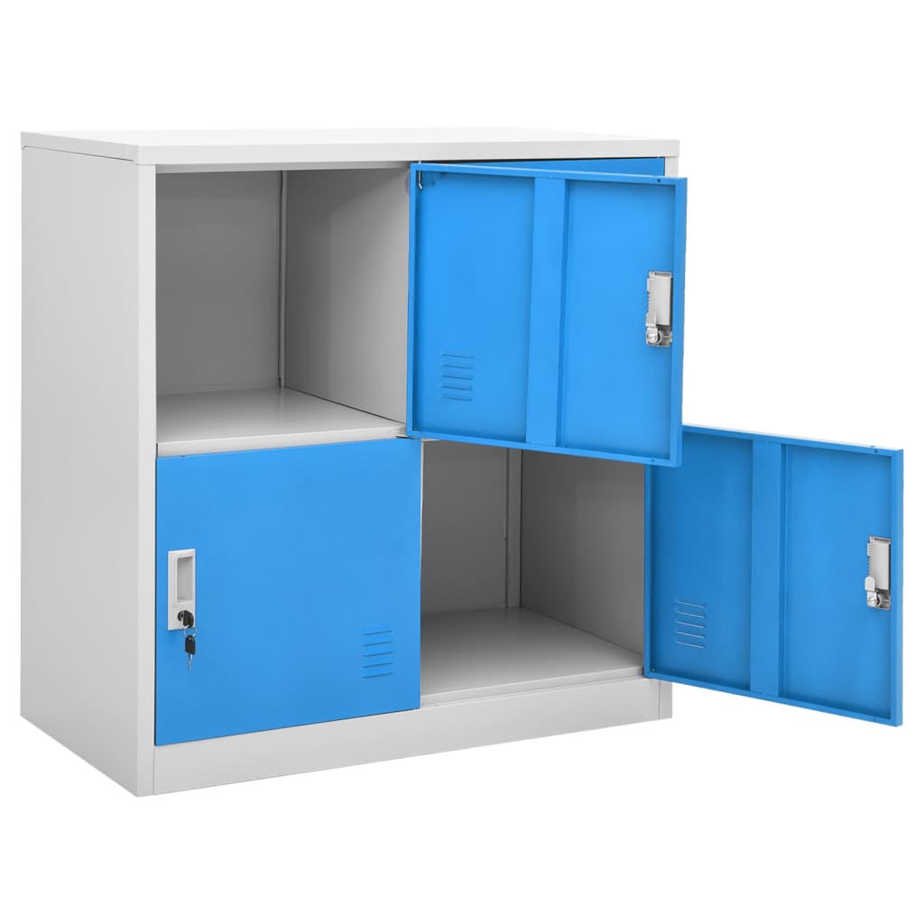 vidaXL Cacifos 2 pcs 90x45x92,5 cm aço cinzento-claro e azul