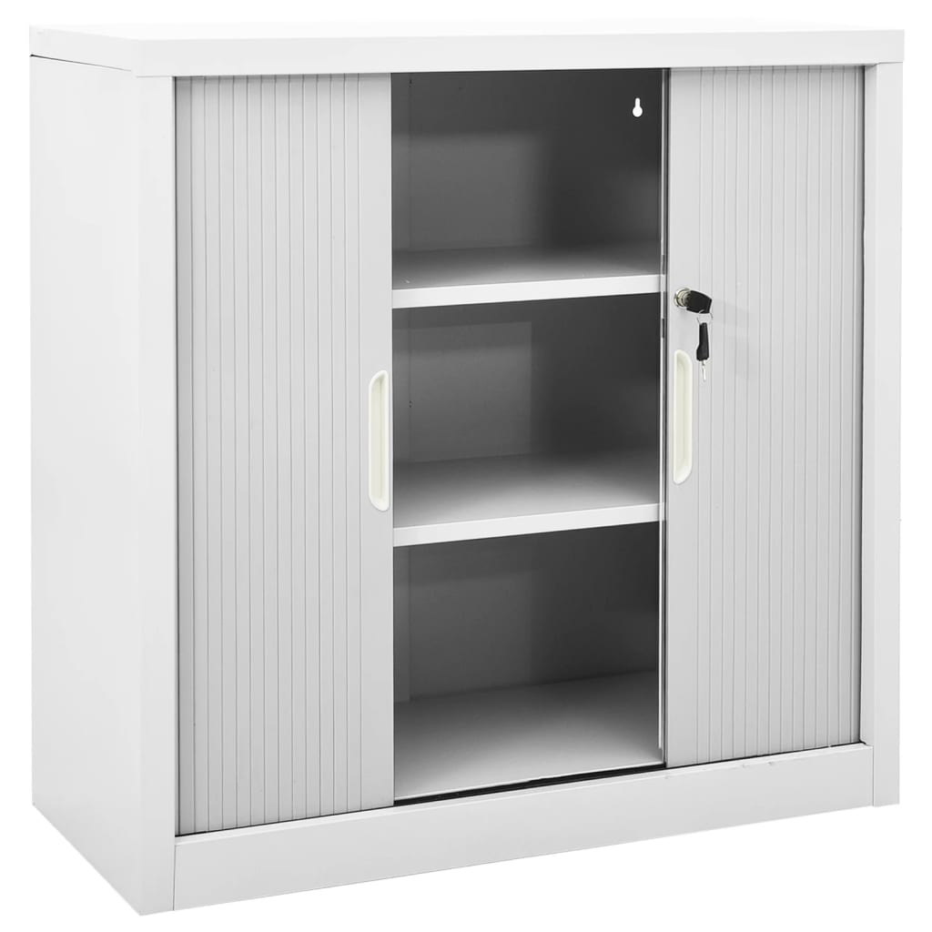 vidaXL Armário de escritório c/ floreira 90x40x113 cm aço cinza-claro