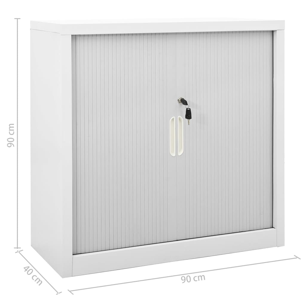 vidaXL Armário de escritório c/ floreira 90x40x113 cm aço cinza-claro