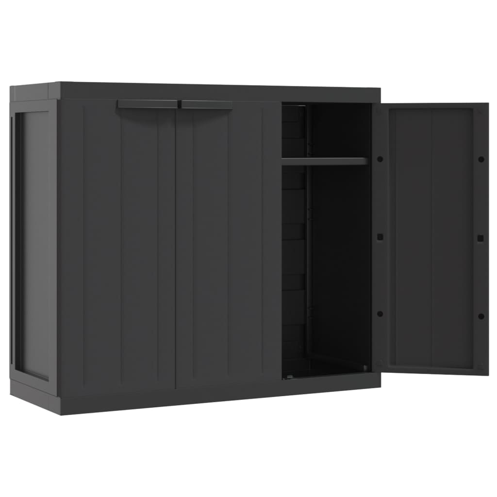 vidaXL Móvel de arrumação para exterior 97x37x85 PP preto