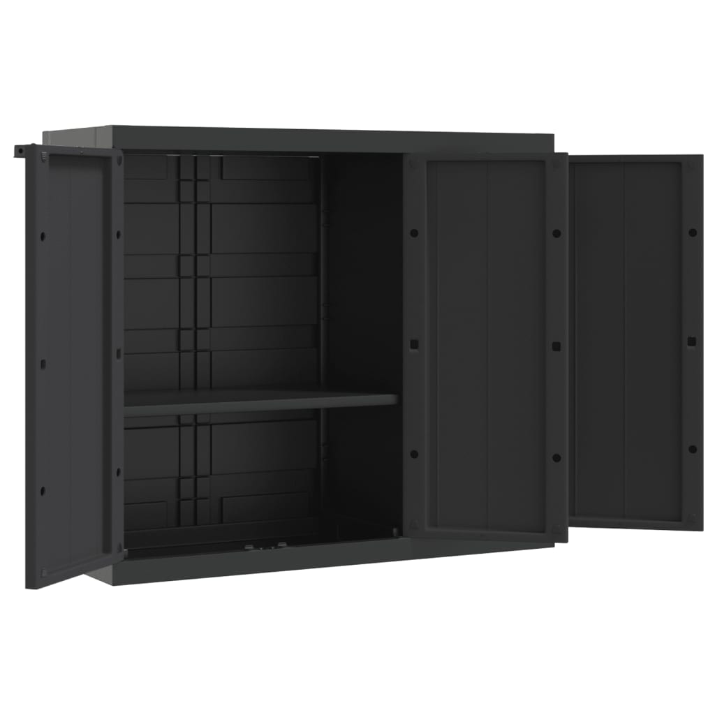 vidaXL Móvel de arrumação para exterior 97x37x85 PP preto