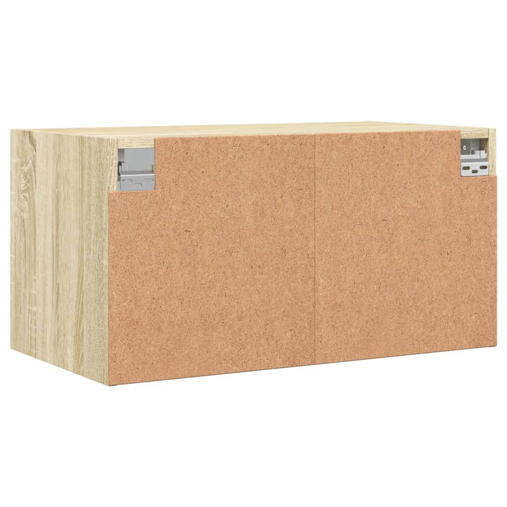 vidaXL Armário de parede c/ portas vidro 68,5x37x35 cm carvalho sonoma