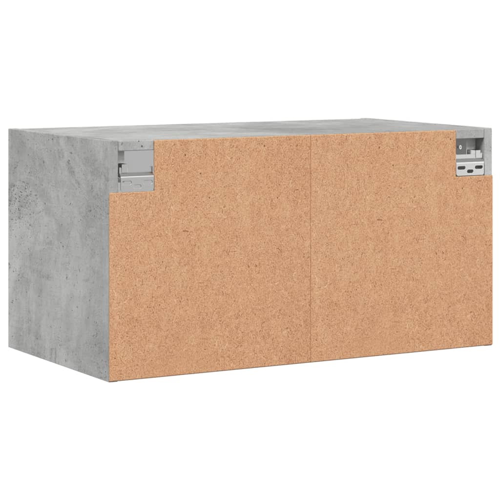 vidaXL Armário de parede c/ portas de vidro 68,5x37x35cm cinza cimento