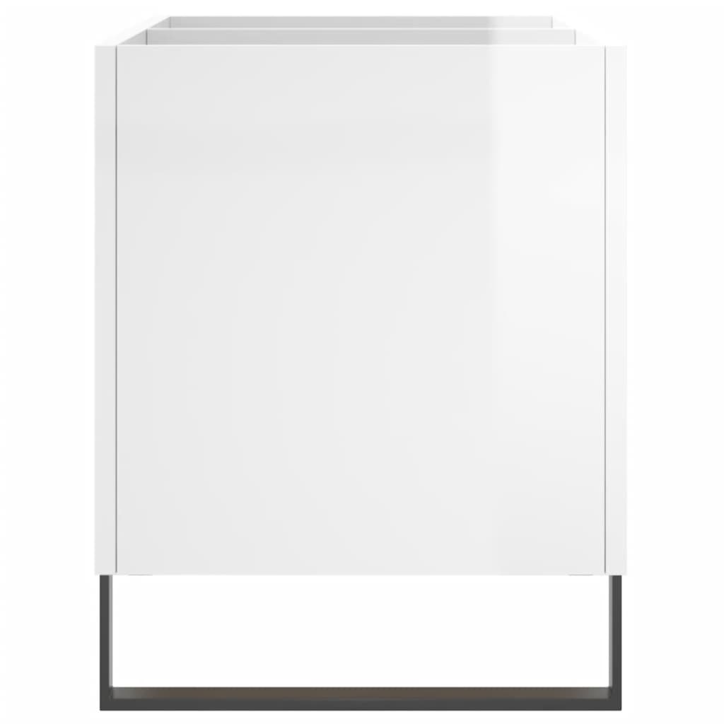 vidaXL Armário p/ discos 74,5x38x48 cm deriv. madeira branco brilhante