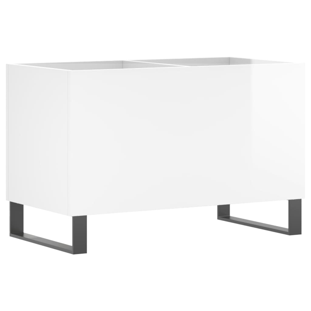 vidaXL Armário p/ discos 74,5x38x48 cm deriv. madeira branco brilhante