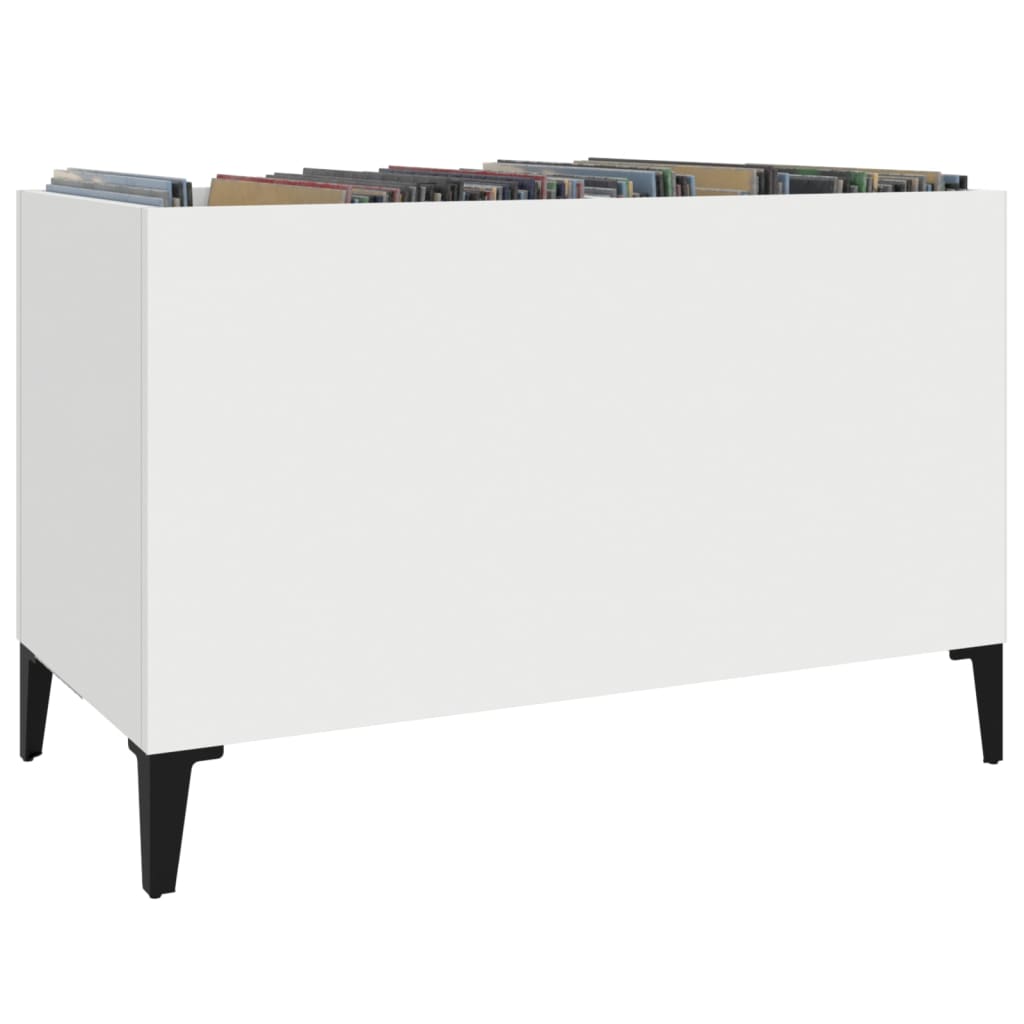 vidaXL Armário para discos 74,5x38x48 cm derivados de madeira branco