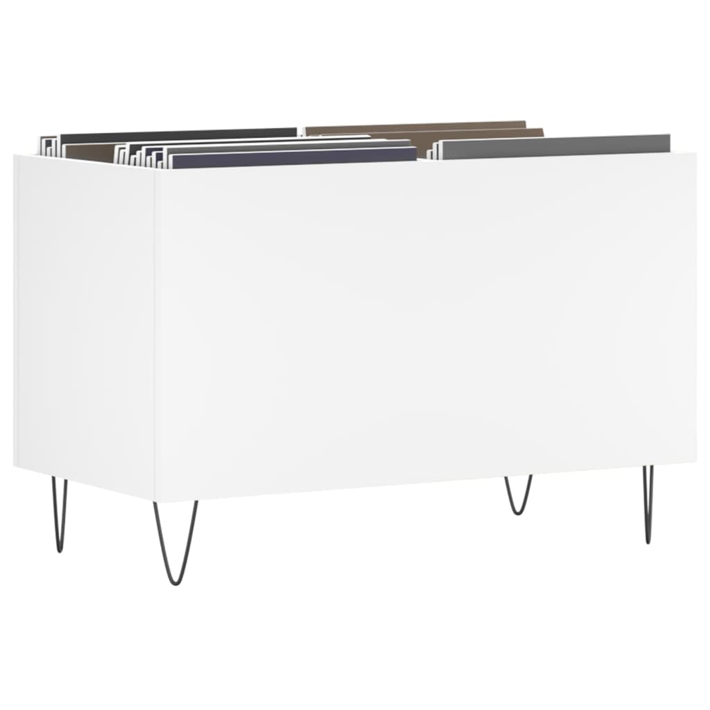 vidaXL Armário para discos 74,5x38x48 cm derivados de madeira branco