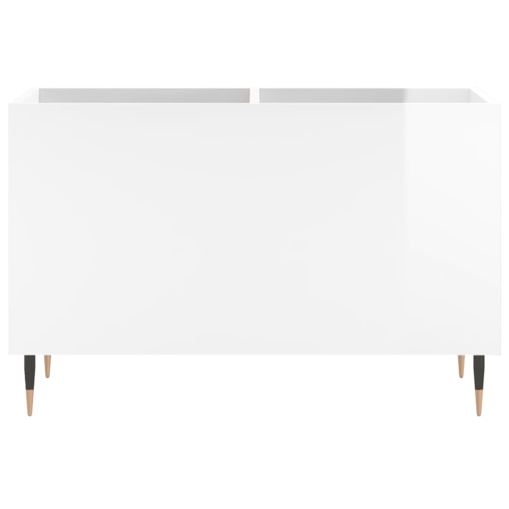 vidaXL Armário p/ discos 74,5x38x48 cm deriv. madeira branco brilhante