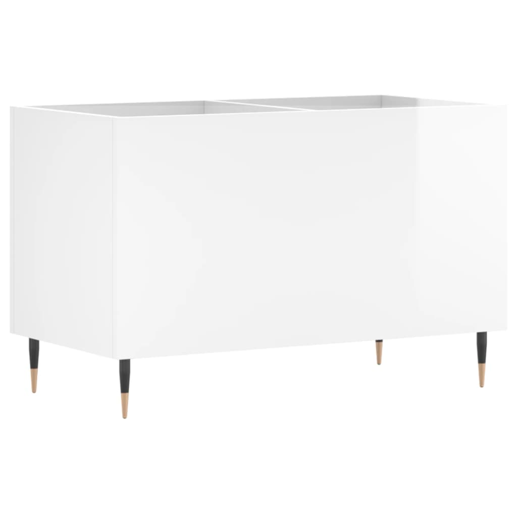 vidaXL Armário p/ discos 74,5x38x48 cm deriv. madeira branco brilhante