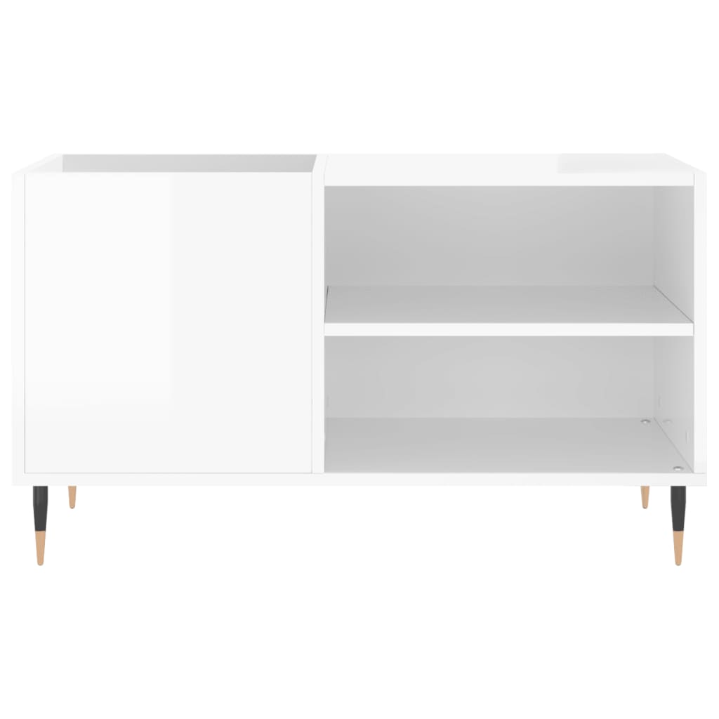 vidaXL Armário p/ discos 85x38x48 cm deriv. madeira branco brilhante