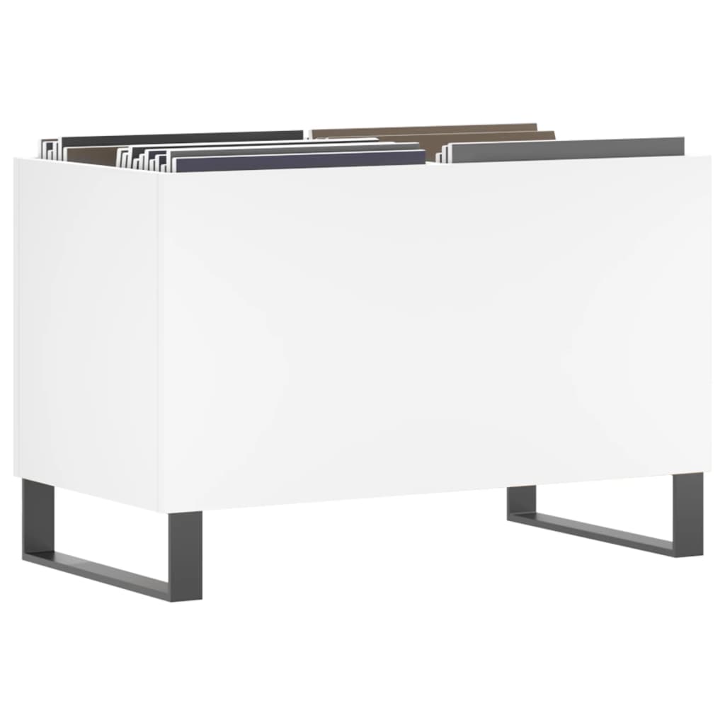 vidaXL Armário para discos 74,5x38x48 cm derivados de madeira branco