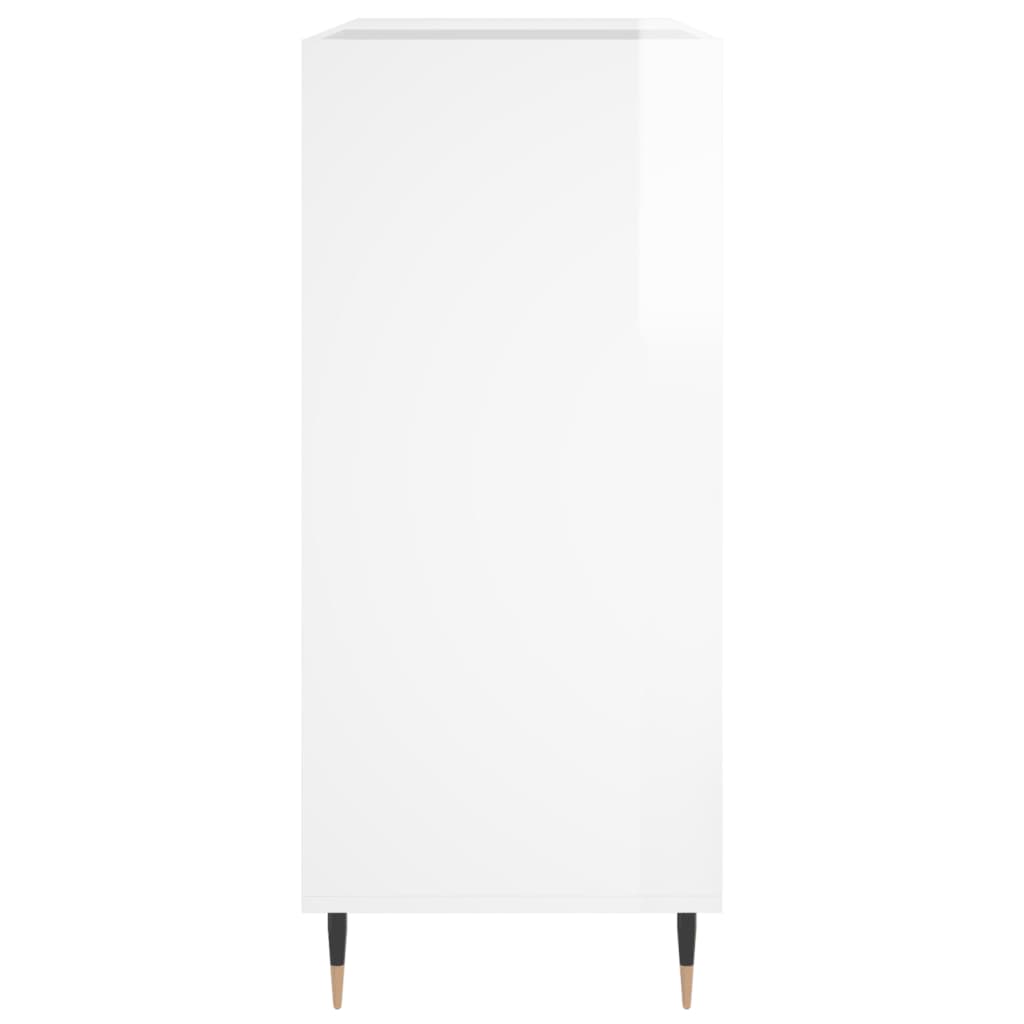 vidaXL Armário p/ discos 84,5x38x89 cm deriv. madeira branco brilhante