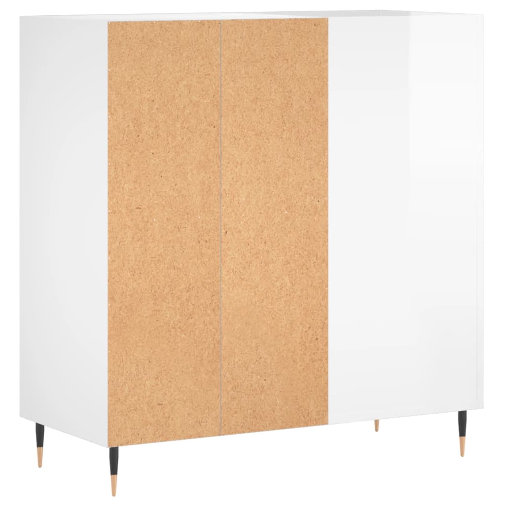 vidaXL Armário p/ discos 84,5x38x89 cm deriv. madeira branco brilhante