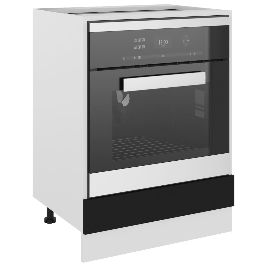 vidaXL Armário para forno 60x46x81,5 cm contraplacado preto