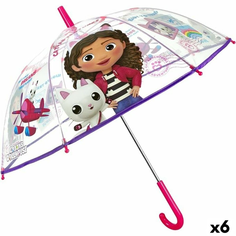 Guarda-Chuva Gabby's Dollhouse Multicolor 74 cm (6 Unidades)