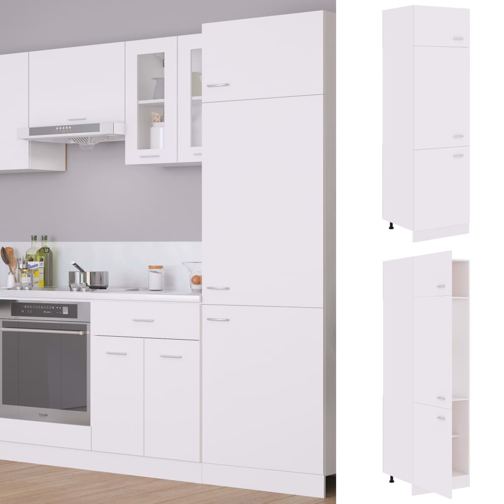 vidaXL Armário para frigorífico 60x57x207 cm contraplacado branco