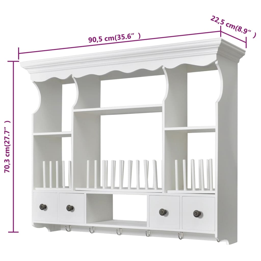 vidaXL Armário de parede para cozinha branco