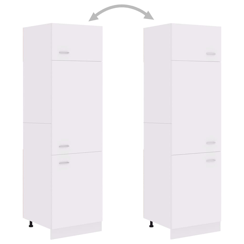 vidaXL Armário para frigorífico 60x57x207 cm contraplacado branco