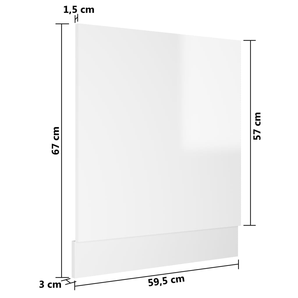 vidaXL Painel máquina de lavar louça 59,5x3x67 cm contraplacado branco