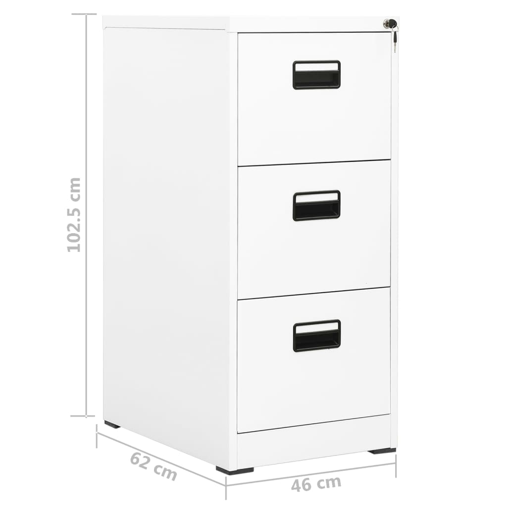 vidaXL Arquivador 46x62x102,5 cm aço branco