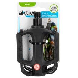 Aktive|Pedais Aktive 11 x 3 x 8 cm Bicicleta 2 Peças Preto 24 Unidades