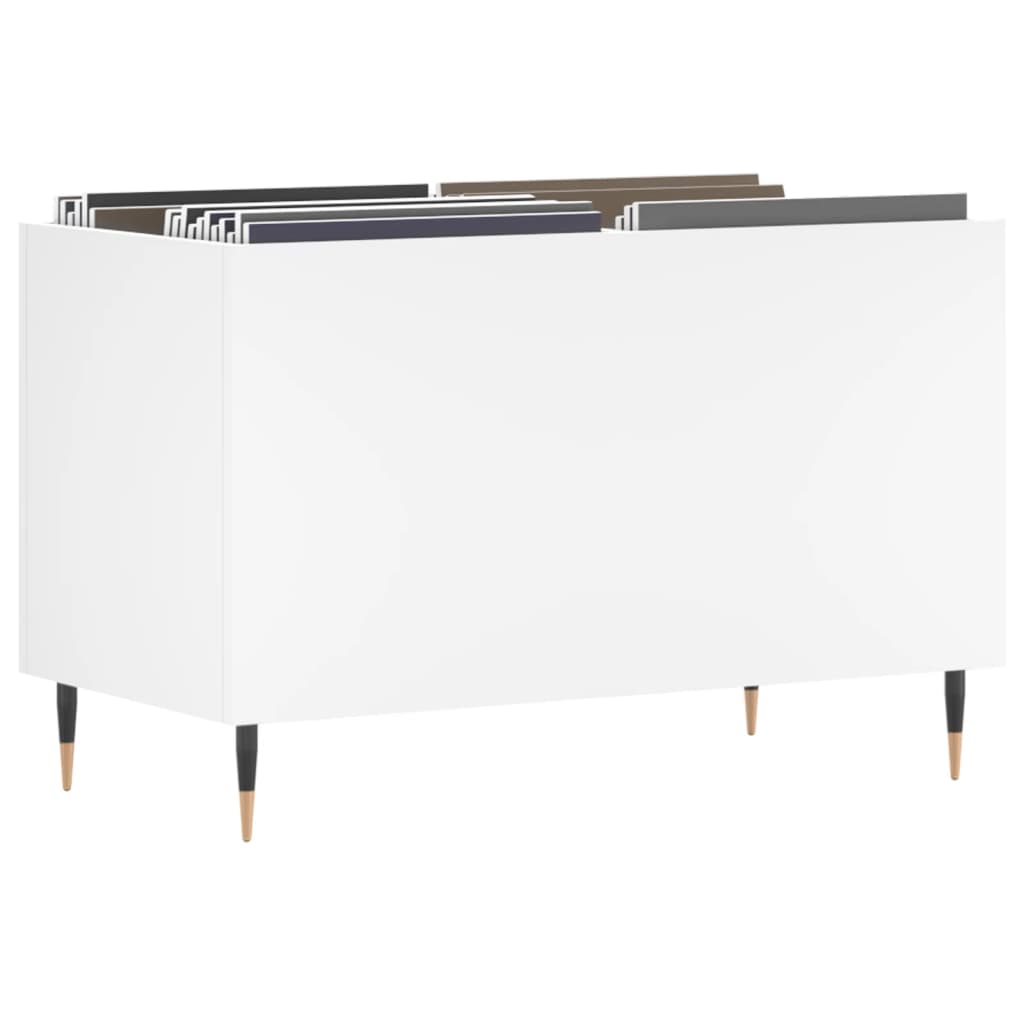 vidaXL Armário para discos 74,5x38x48 cm derivados de madeira branco