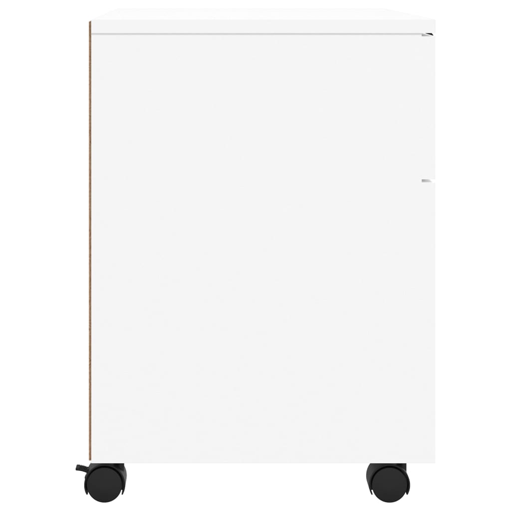 vidaXL Arquivador móvel c/ rodas 45x38x54 cm derivados madeira branco